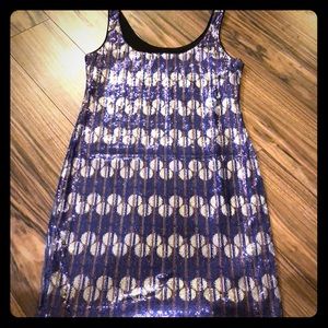 Sequin blue and silver cocktail dress